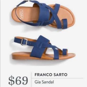 Never Worn Franco Sarto Blue Suede Gia Sandals